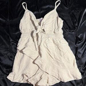 Pink lily cream romper